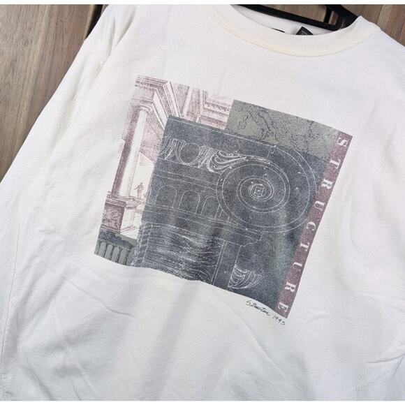 Structure Vintage 90s Renaissance Architecture Art Crewneck Sweatshirt Large - Picture 1 of 9